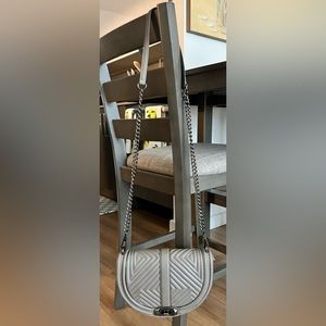 Rebecca Minkoff CROSSBODY SADDLE BAG IN QUILTED LEATHER (Gray)